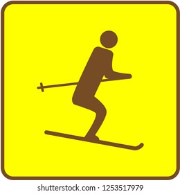 Vector illustration of skiers. Sports men and women in the ski resort.