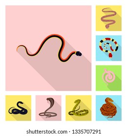Vector illustration of skin and reptile icon. Set of skin and danger stock vector illustration.