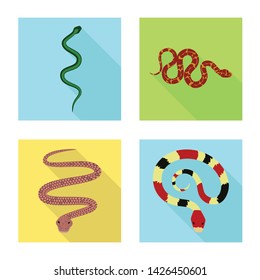 Vector illustration of skin and reptile icon. Collection of skin and danger stock vector illustration.