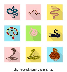 Vector illustration of skin and reptile logo. Collection of skin and danger vector icon for stock.