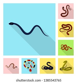 Vector illustration of skin and reptile logo. Set of skin and danger stock vector illustration.