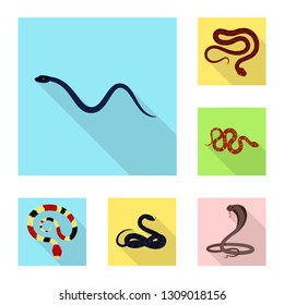 Vector illustration of skin and reptile sign. Collection of skin and danger vector icon for stock.