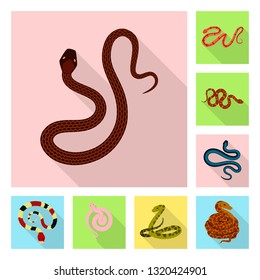 Vector illustration of skin and reptile sign. Set of skin and danger vector icon for stock.