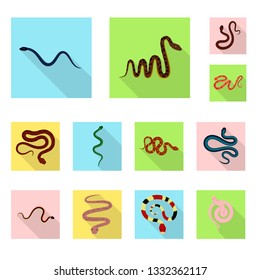 Vector illustration of skin and reptile symbol. Set of skin and danger stock vector illustration.