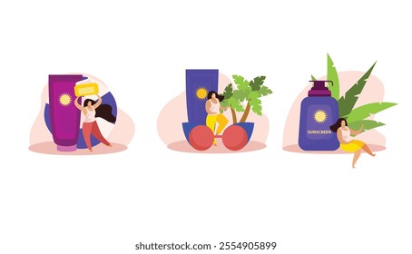 vector illustration skincare collection fun design concept