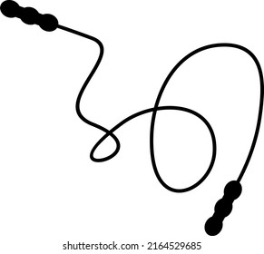 Vector illustration of a skipping rope. Jumping-rope silhouette. Sport element from vector. Jumping-rope, skipping-rope