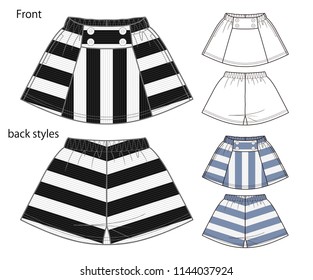Vector illustration of Skirt. Front and back views
