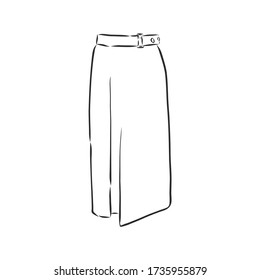 Vector illustration of skirts. Women's clothes. women's skirt, vector sketch illustration