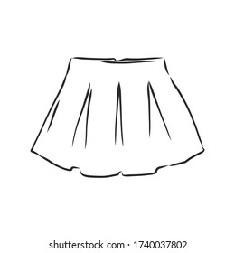 Vector illustration of skirts. Women's clothes, skirt, vector sketch illustration