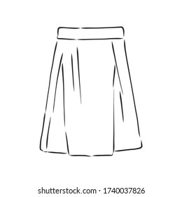 Vector illustration of skirts. Women's clothes, skirt, vector sketch illustration