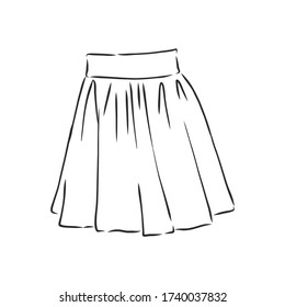 Ilustración vectorial de faldas. Ilustración de ropas, faldas, boceto vectorial para mujeres