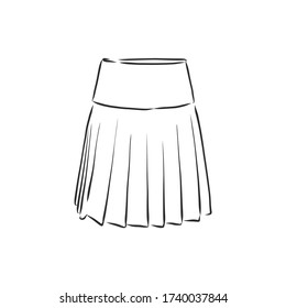 Vector illustration of skirts. Women's clothes, skirt, vector sketch illustration