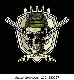 Ilustración vectorial de la insignia del ejército Skull