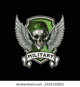 Vector illustration of Skull army badge