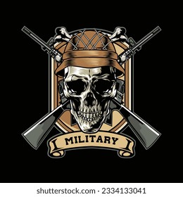 Ilustración vectorial de la insignia del ejército Skull