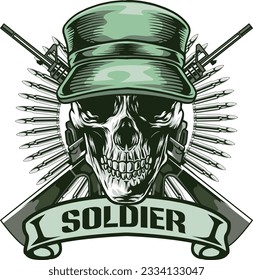 Vector illustration of Skull army badge
