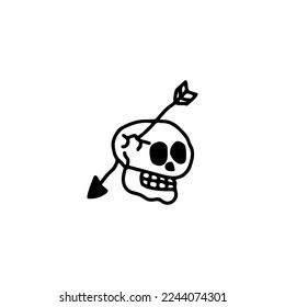 vector illustration of a skull with arrows