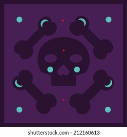 Vector illustration with skull and bones 