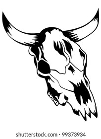 Vector illustration skull bull