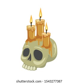Vector illustration of skull and candle icon. Web element of skull and skeleton stock symbol for web.