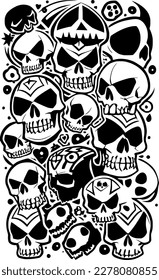 vector illustration of skull cartoon