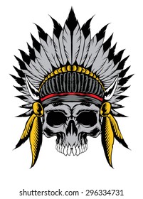 Vector Illustration : Skull Chief