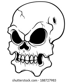 Vector illustration of Skull - Coloring book