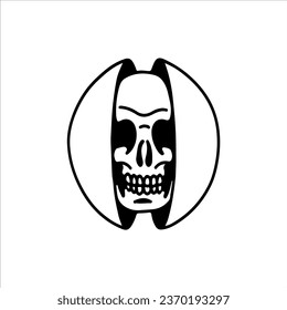 vector illustration of skull with concept ball
