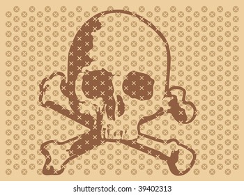 Vector illustration of Skull and cross bones (variant)