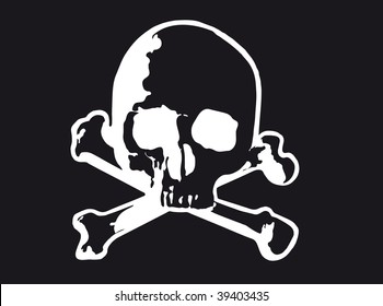 Vector Illustration Of Skull And Cross Bones (variant)