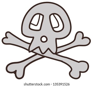 Vektorgrafik eines Schädels mit Kreuzknochen