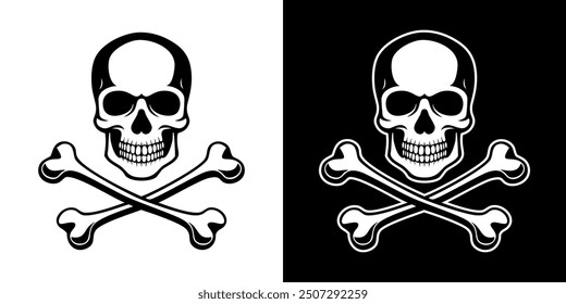 Vector illustration of skull and crossbones tattoo