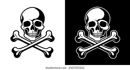 Vector illustration of skull and crossbones tattoo