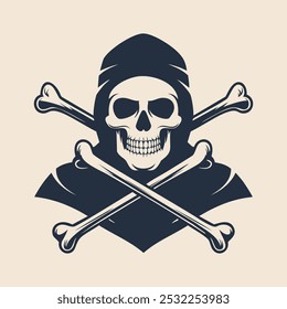 Vector illustration of skull and crossbones tattoo