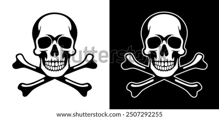 Vector illustration of skull and crossbones tattoo