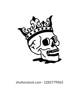 vector illustration of a skull with a crown