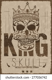 Vector illustration skull with crown