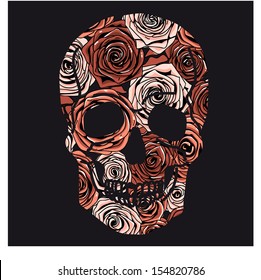 Vector illustration with Skull. Day of The Dead colorful Skull with ornament.