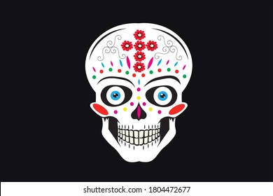 Vector illustration of skull the Day of the Death (Dia de los Muertos)