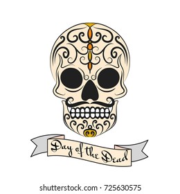 Vector illustration of Skull the Day of the Death.