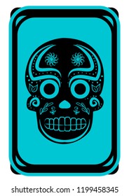 vector illustration of skull decorated with ornaments