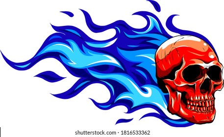 Bull Head Flame Vector Illustration Design Stock Vector (Royalty Free ...