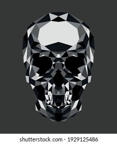 Vector illustration of skull formed by geometric shapes.