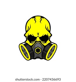 Vektorgrafik des Schädels mit Gasmaske, perfekt für Logo, Symbol, Maskottchen, Vorlage, Plakat usw.