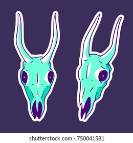 Vector illustration. Skull of a goat