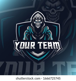 Vector illustration the skull of the god of death logo mascot