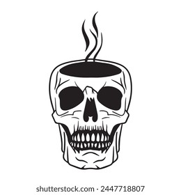 Vector illustration of skull graphic design,art tattoo sketch,hand drawing,use in print