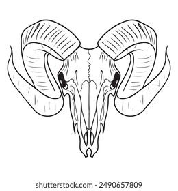 Vektorillustration des Schädels Grafikdesign, Art Tattoo Skizze, Verwendung im Druck, Handzeichnung