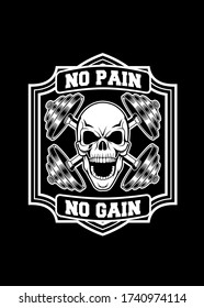 the vector illustration of skull gym, it can be use for shirt design or poster 
