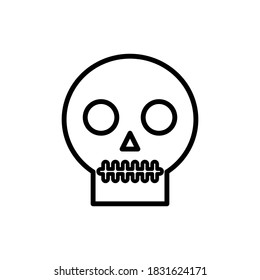 Vector illustration of a skull. Halloweeen icon.